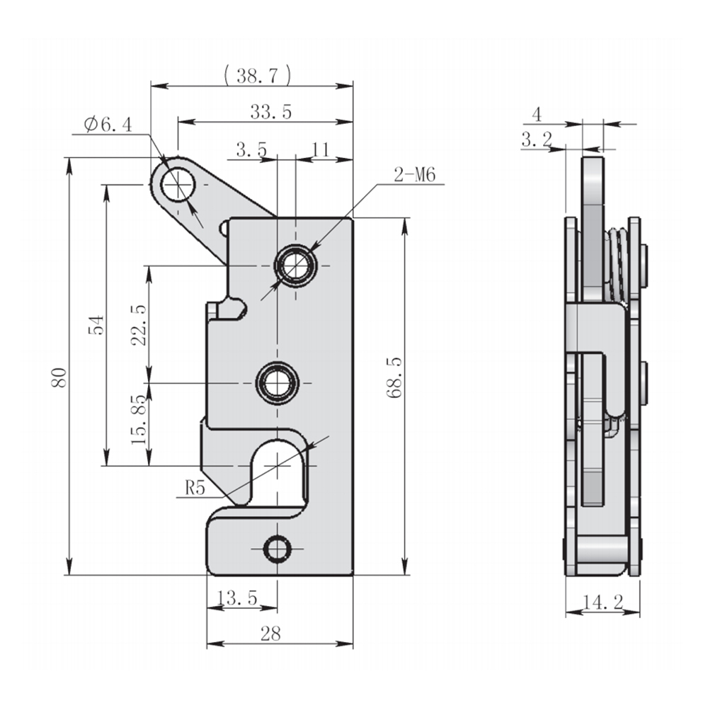 DK618-8 Heavy-Duty Single-Stage Rotary Latch with Trivalent White Zinc Plating