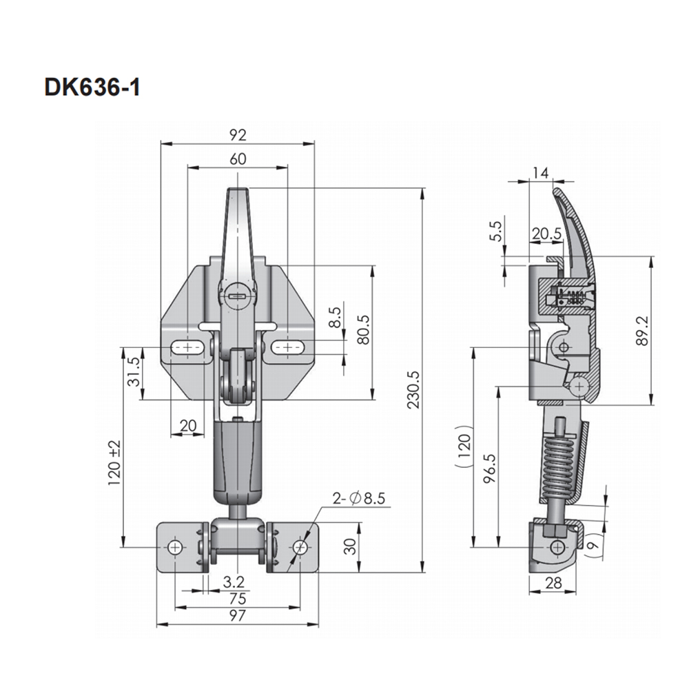 DK636-1/DK636-2 High-Load Toggle Latch with Zinc-Alloy Handle