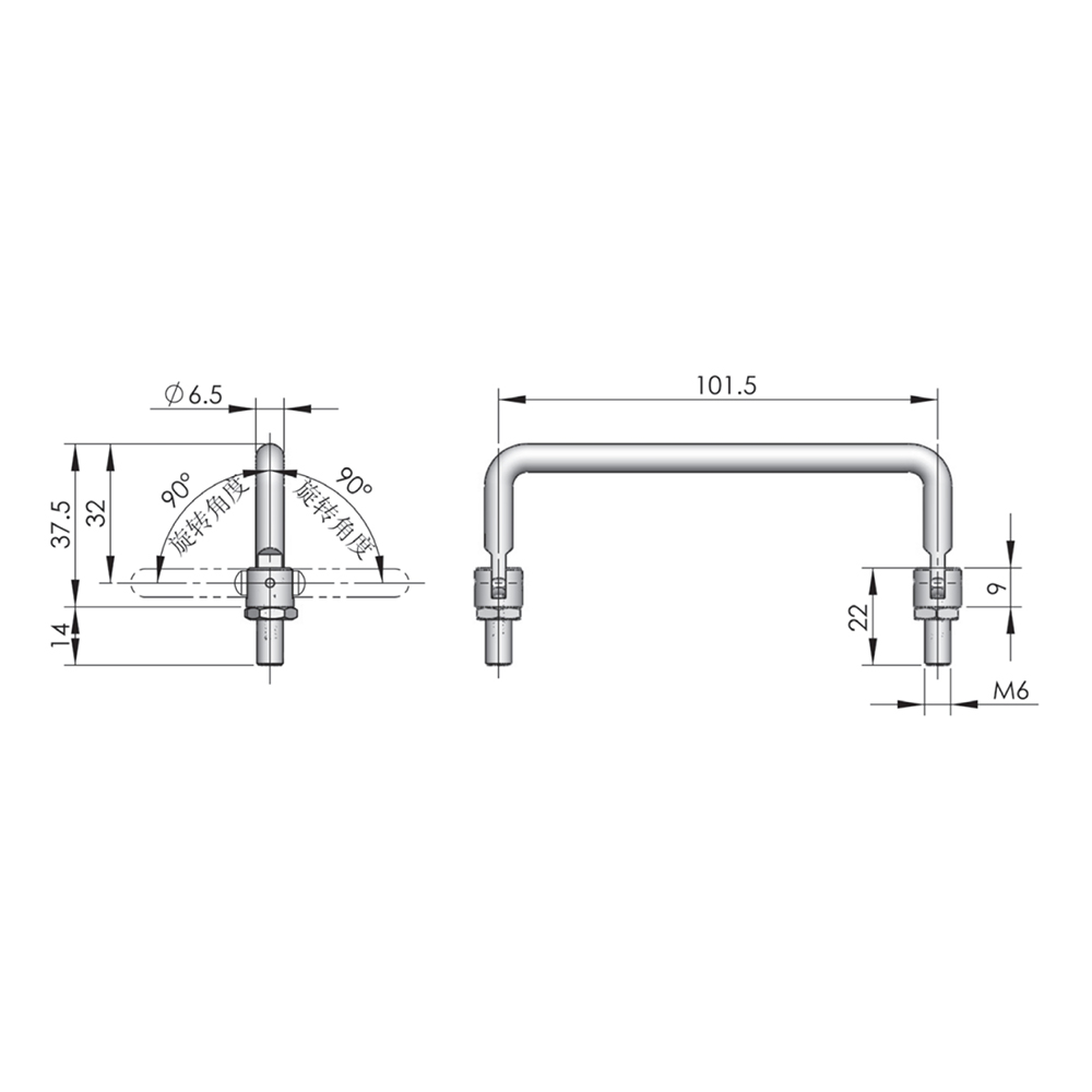 LS515 Carbon Steel Handle with Electroplated Finish – 800N Load Rating