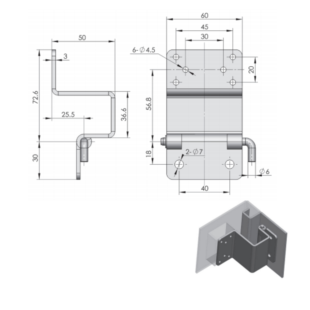 CL181 Detachable Carbon Steel Hinge with Galvanized Finish