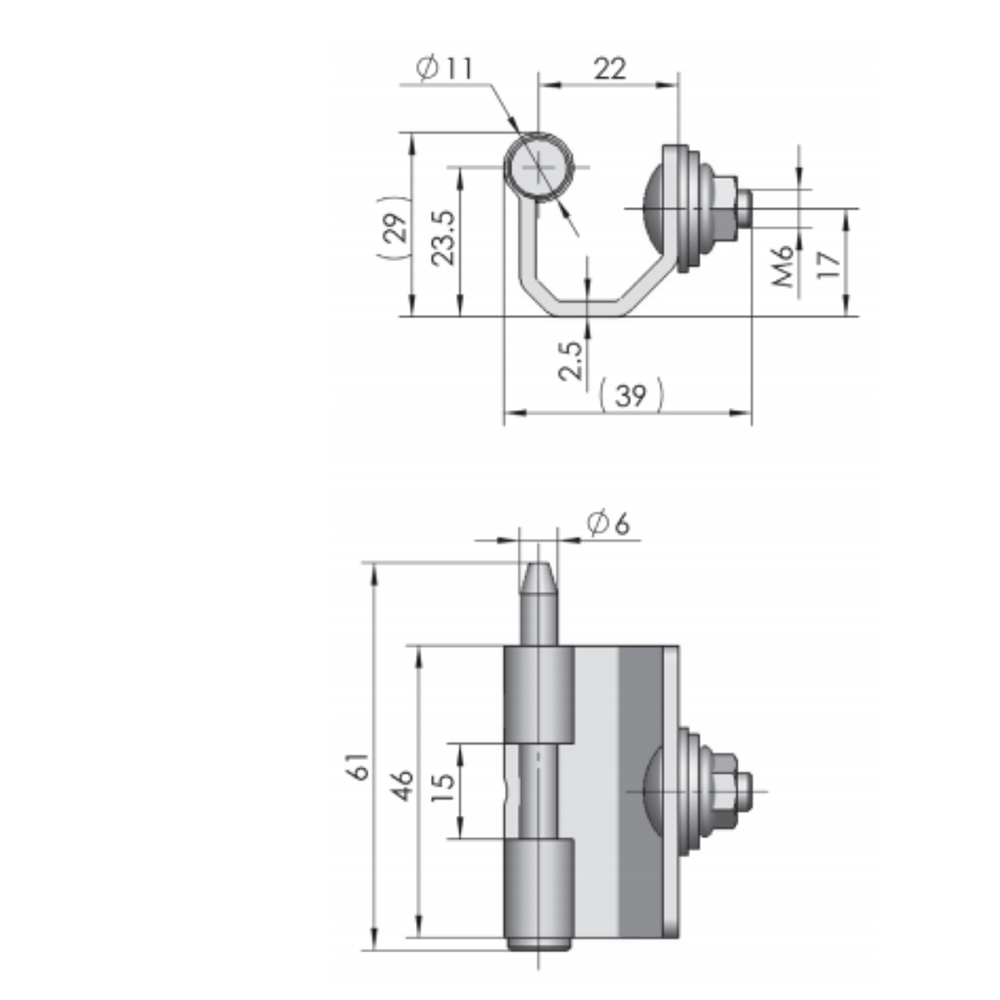 CL190 Carbon Steel Hinge with Trivalent White Zinc Finish