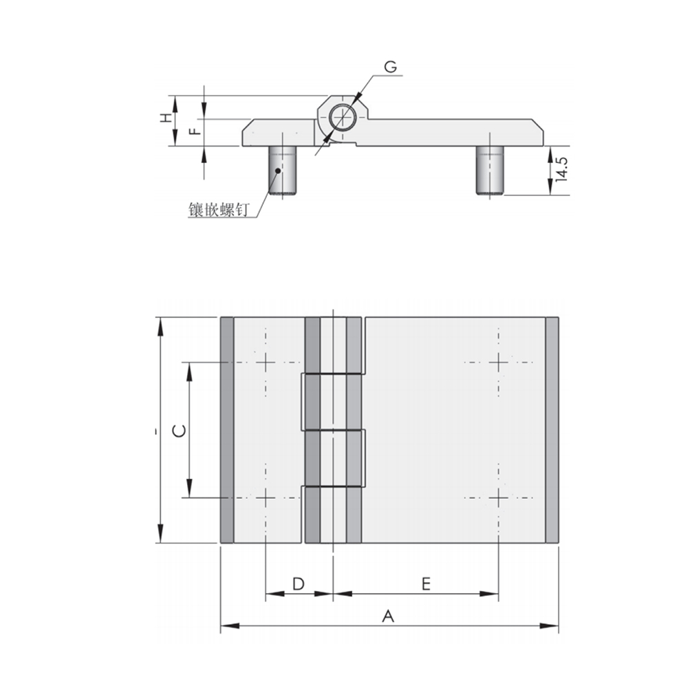 CL226-4A Heavy-Duty Hinge – Zinc Alloy Construction, 180° Opening Angle, Black Matte Finish