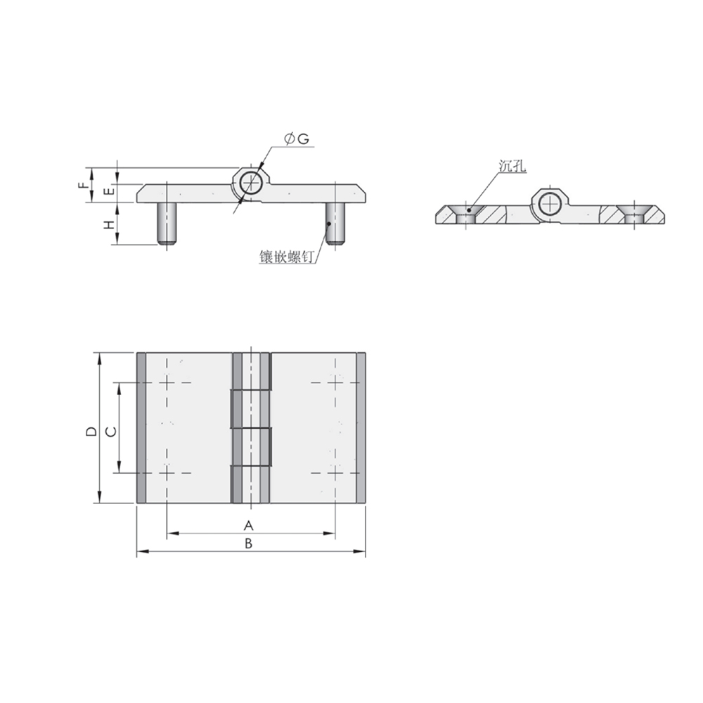 CL226-7 / CL226-7A Heavy-Duty Torque Hinges, 180° Opening, Black Matte Finish