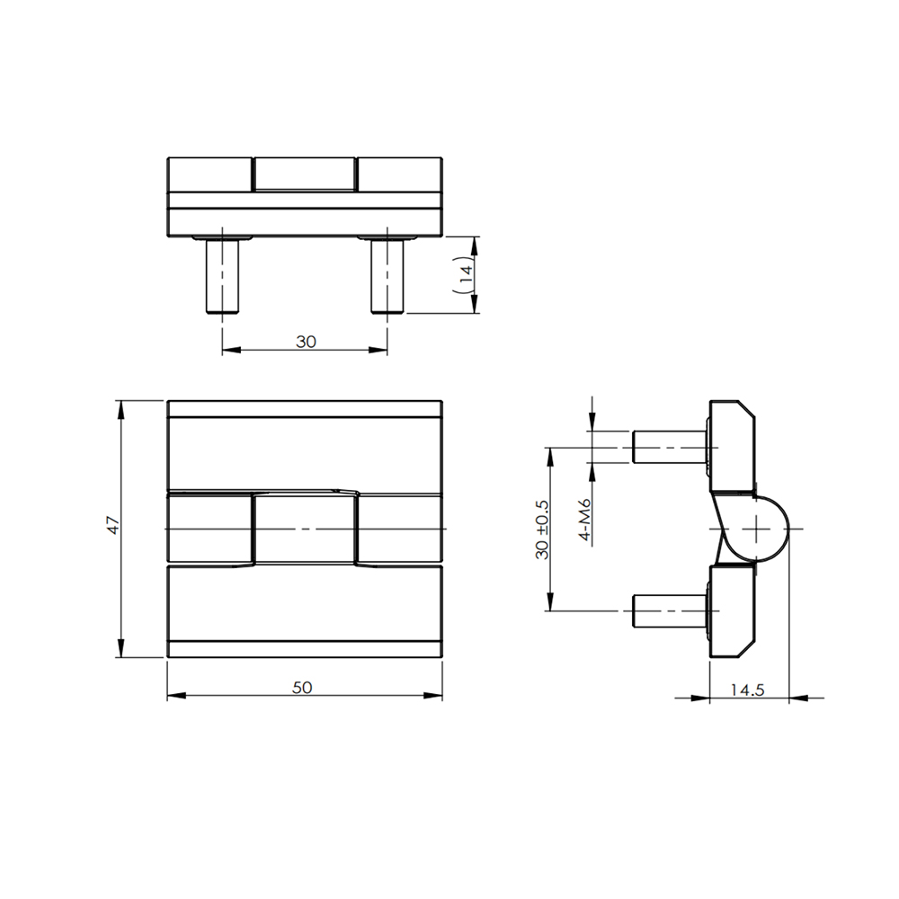 CL226-2A-N Compact Zinc Alloy Torque Hinge, 180° Opening, Matte Black Finish Hinges -