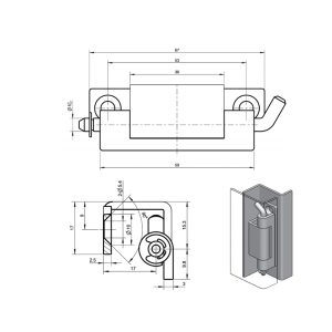 CL275-1/CL275-2/CL275-4 Industrial Hinges - Carbon Steel with Zinc Plating