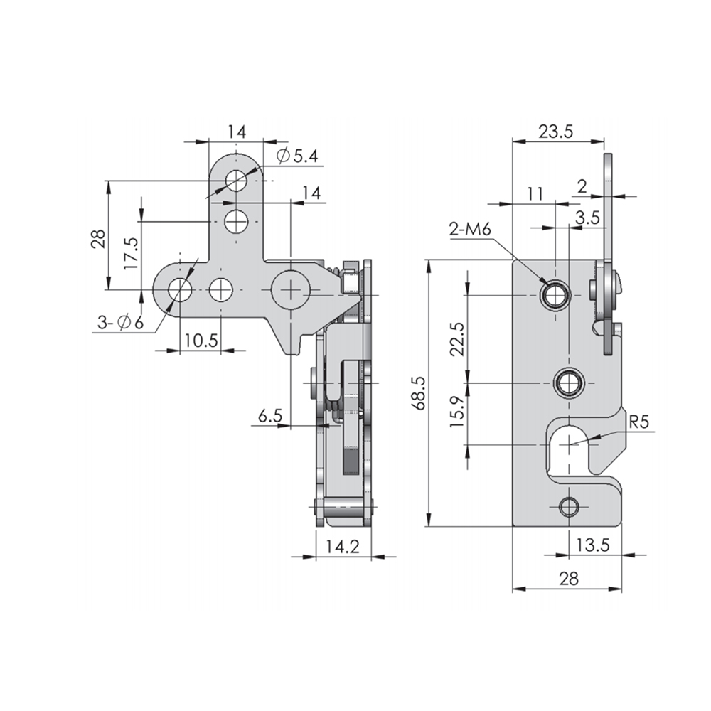 DK618-8 Heavy-Duty Single-Stage Rotary Latch with Trivalent White Zinc Plating