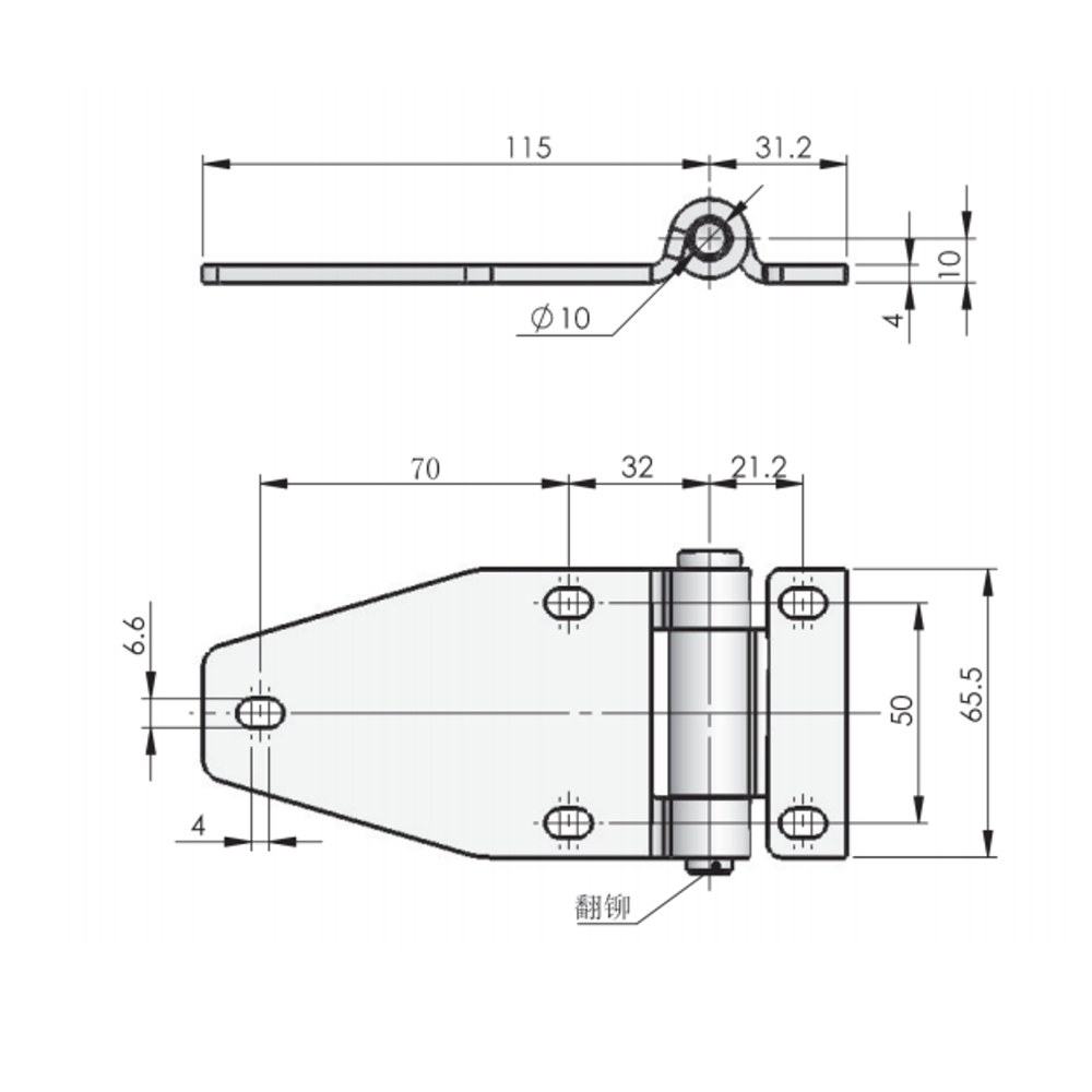  CL127-4 Stainless Steel Hinge with Brushed Finish, 2000N Radial Load Capacity