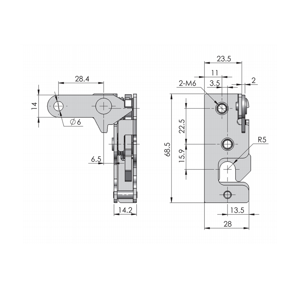 DK618-8 Heavy-Duty Single-Stage Rotary Latch with Trivalent White Zinc Plating